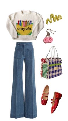 Teacher Outfits Quirky, Quirky Preppy Style, Fun And Colorful Outfit, Maximalist Outfits Midsize, Quirky Style Women, Quirky Fashion Outfits, Fun Quirky Outfits, Non Trendy Outfits, Eclectic Fashion Summer