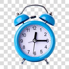 an alarm clock with two blue hands on a white and gray background png clipart