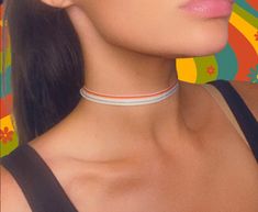 Vintage style ribbon choker. Colorful stripes an easy to wear polyester blend material that is adjustable for your comfort. Trendy Spring Choker, Adjustable Multicolor Choker For Spring, Trendy Adjustable Choker For Spring, Trendy Adjustable Summer Choker, Spring White Adjustable Choker, Ribbon Choker, Fun Times, Choker Necklaces, Chain Styles