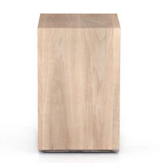 a wooden block on a white background