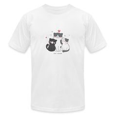 Combed, ringspun T-shirt, 100% combed ring spun cotton, Brand: Bella + Canvas Unisex White T-shirt As A Gift, Love Cat, Cat Love, Jersey T Shirt, Bella Canvas, Cat Lovers, White Background, Spun Cotton, Gray Color