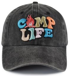 PRICES MAY VARY. Camping Gear Must Haves: Campers are Always Outside on the Wild, Love Camping, But Hate That Your Hair Is Always a Mess or That the Sun Is in Your Eyes? Our Camp Life Hat - Show Your Love for Camping All While Keeping the Messy Hair Covered Up! A Camping Hat, Which Will Make You Travel Happily, Celebrate the Purchase of a New Rv, For Friends Who Love Camping, and Travel Enthusiasts. Intimate Gift Life! Camping Accessories Hat Features: "Camp Life" Letters On The Front, Retro 3D Casual Outdoor Trucker Hat With Embroidered Patch, Casual Cotton Trucker Hat For Camping, Casual Cotton Hats For Camping, Casual Outdoor Trucker Hat With Embroidered Logo, Casual Trucker Hat With Embroidered Logo For Outdoor, Comfortable Black Hat For Outdoor, Casual Trucker Hat With Letter Embroidery, Casual Trucker Hat With Letter Print For Outdoors, Casual Black Baseball Cap For Camping