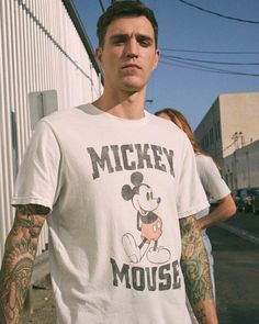 Mens Sporty Micky Tee | Junk Food Clothing Disney Graphic Tees, Vintage Tees Men, Womens Vintage Tees, Disney Paris, Food Clothes, Loose Knit, Vintage Tee, Disney Outfits, Mens Graphic Tee