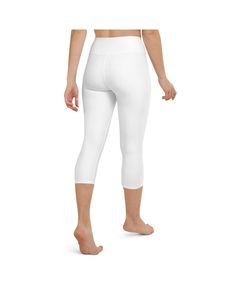 Whiter than Snow, Solid White Yoga Capri Leggings These Solid White Yoga Capris are incredibly flattering and a super versatile piece to add to your collection. As you know white is the easiest shade to style, you can wear these as a white on white outfit or pair it back with colors and prints. Made to mould to your body and support your every move. Made from highest quality material: the Gearbunch Solid White Yoga Capris are 100% handmade, squat proof, super soft and comfortable. Make these your next best yoga leggings, workout tights, or everyday pant Be Happy, Be Bright, Be You with Gearbunch White Stretch Moisture-wicking Bottoms, Stretch White Moisture-wicking Bottoms, White Knee-length Capris For Spring, White Knee-length Spring Capris, White High Stretch Activewear For Summer, Fitted White Bottoms With Moisture-wicking, White Knee-length Capris For Summer, White Compression Moisture-wicking Bottoms, White Moisture-wicking Athleisure Pants