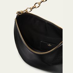 Valentino Garavani moon hobo bag in leather VLOGO chain shoulder strap  Zip top closure  Lining: Leather Approx. 13.6"H x 12.8"W x 4.3"D Made in Italy Luxury Baguette Bag With Chain Strap For Everyday Use, Luxury Evening Baguette Bag With Round Handle, Luxury Evening Hobo Bag With Palladium Hardware, Formal Leather Hobo Bag With Chain Strap, Luxury Hobo Bag With Chain Strap For Formal Occasions, Luxury Formal Hobo Bag With Chain Strap, Luxury Leather Baguette Bag With Chain Strap, Luxury Hobo Shoulder Bag With Chain Strap, Luxury Soft Leather Evening Hobo Bag