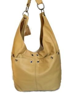 Beige Leather Hobo Bag Purse, Slouchy Hobos, Handmade Fashion Handbags, Kiara | eBay Hobo Purse, Hobo Style, Stylish Handbags, Handmade Purses, Leather Bags Handmade, Leather Hobo Bag, Cream Beige, Simple Bags, Hobo Handbags