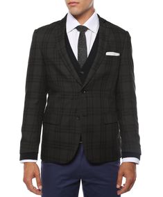 The Ares Plaid Slim Fit Mens Blazer Mens Plaid Blazer, Gentleman's Wardrobe, Suits Men Business, Mens Blazer, Slim Fit Blazer, Slim Fit Blazers, Pinstripe Suit, Slim Fit Suit, Three Piece Suit