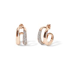 The Gold and Diamond Double Domed hoop earring is a stylish variation of the classic hoop earring design, featuring one gold hoop and one diamond hoop. These hoops will complement both casual and formal attire, making them a versatile addition to any jewelry collection. Available in 14K White, Yellow, and Rose Gold Diamond weight = 0.89 carats Diamond quality = GH-Color, SI-Clarity Hoop size = 18mm Inner Diameter Luxury Small Hoop Fine Jewelry, Designer Luxury Yellow Gold Hoop Earrings, Luxury Earrings Aesthetic, Timeless Rose Gold Hoop Earrings For Formal Occasions, Timeless Rose Gold Hoop Earrings For Formal Events, Modern Rose Gold Earrings With Brilliant Cut, Modern Hoop Earrings With Brilliant Cut, Minimalist Diamond Accented Hoop Earrings For Formal, Minimalist Hoop Diamond Earrings For Formal Occasions