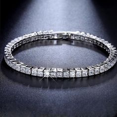 Brand New Men's Platinum & Square Diamond Tennis Bracelet Details: Size 7" Width 5mm Real Platinum Plated 925 Sterling Silver Genuine 2ct Lab Created Radiant Cut Square Diamonds Retail Price $350 Buy With Confidence From A Top Rated Seller With A 99%+ Feedback Rating! A0274 (Id-343) Spinner Wedding Rings, Layered Cross Necklace, Double Chain Bracelet, Mens Diamond Bracelet, Leather Choker Necklace, Wrist Wear, Diamond Tennis Bracelet, Skull Bracelet, Silver Chain Bracelet