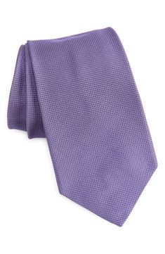 Small, neat patterns bring understated distinction to a tie crafted from Italian silk jacquard and styled to elevate any formal or semiformal look. 3 1/4" width; 58" length 100% silk Dry clean Made in Italy Classic Purple Neckwear For Formal Occasions, Silk Ties For Work, Silk Suit And Tie Accessories For Semi-formal Occasions, Classic Silk Ties For Office, Luxury Silk Ties For Work, Elegant Silk Neckwear For Office, Silk Standard Tie For Semi-formal Occasions, Silk Business Ties With Inside Ties, Luxury Silk Ties For Office