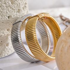 Silver Plated Bangle Bracelets, Silver Plated Bangle Bracelet, Gold Flexible Bangle Bracelet, Flexible Gold Cuff Bracelet As Gift, Gold Plated Adjustable Bangle, Flexible Gold Plated Bangle Jewelry, Wide Bracelet, 18k Gold Jewelry, Bracelet Bangle