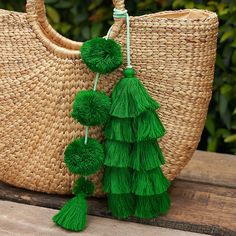 Great to decorate your purse, tote or backpack with this trendy pom pom tassel bag charm Lightweight, portable and fashionable, As a perfect gift for yourself or your friends Height : 30 inches, 75 cm WHOLESALE PRICES AVAILABLE - inquired by messages. Green Bohemian Bags With Tassels, Green Tassel Travel Bag, Green Tassel Bags For Travel, Bohemian Green Bag With Fringe, Green Travel Bags With Tassels, Green Tassel Bags For Everyday Use, Green Tassel Bag For Everyday Use, Green Bags With Tassels For Everyday Use, Green Bag With Tassels For Everyday Use