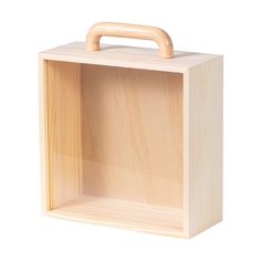 a wooden box with a handle on the front and sides, made out of plywood