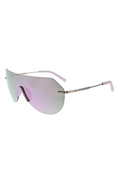 Subtle logos add classic branding to shield sunglasses that keep your eyes safe thanks to the built-in UV protection. 130mm temple
 100% UV protection Polarized lenses Metal Imported Classic Branding, Shield Sunglasses, Polarized Lenses, Your Eyes, Uv Protection, Nordstrom Rack, Lilac, Temple, Lenses