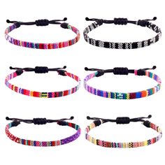 PRICES MAY VARY. This bracelet set accessory includes 6 pieces of hippie bracelets in different colours. Like as red, black, blue, purple, multi-coloured, enough for your daily wear and change. Surfer bracelet is made of high quality cotton and waxed thread as base material, carefully woven by hand, sturdy and soft, not easy to break, tear or fade, durable. The multi-coloured beach bracelets features an adjustable, flexible knot design and measures approximately 6.7" to 9.5" in length, making it Adjustable Hippie Friendship Bracelets, Hippie Beaded Bracelets With Adjustable Cord For Festivals, Hippie Style Adjustable Friendship Bracelets, Bohemian Festival Jewelry In Assorted Colors, Assorted Bohemian Jewelry For Festivals, Bohemian Assorted Jewelry For Festivals, Bohemian Style Assorted Festival Jewelry, Assorted Adjustable Friendship Bracelets, Hippie Friendship Bracelets With Adjustable Cord