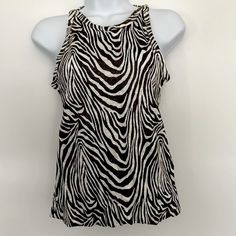 100% Linen With Zebra Print Chic Summer Tops With Zebra Print, Zebra Print Summer Vacation Top, Casual Zebra Print Tops For Spring, Summer Vacation Zebra Print Top, White Zebra Print Tops For Summer, Spring Zebra Print Stretch Top, Spring Zebra Print Tops For Beach, Spring Beach Zebra Print Tops, Spring Stretch Zebra Print Top