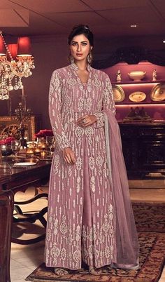 Designer Floor Length Anarkali Suit Gown Party Wear Collection Pakistani Style Dress Indian Dresses Gown Style Dress, Indian Suits For Women, Onion Pink, Floor Length Anarkali, Net Gowns, Indian Anarkali, Designer Salwar Kameez, Gown Party Wear, Palazzo Suit