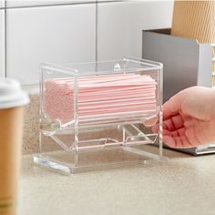 - Clear Acrylic Construction Makes It Easy To See When It's Time To Refill - Helps Keep Beverage Stations Organized - Straw Ramp Cut-Out Makes For Easy And Quick Access To Dispensed Straws - Access The Turn Rod Dispensing Mechanism From Either Side - Perfect For Home, Restaurants, Takeout Establishments, Cafeterias, Or Other Food Service Establishments Includes: 1 Box - 5" Black Coffee Stirrers / Sip Straw - 1000/Box Beverage Stations, Straw Dispenser, Snoopy Mug, Beverage Station, Wilton Armetale, Jesus Coffee, Coffee Stirrers, Electric Wine Opener, Candy Dispenser