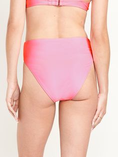 elasticized waist high elastic leg openings extra high waist is 1" higher than standard high rise sits above belly button fitted high coverage models are approx.  5'9" and wear sizes s (4), l (12), and xl (18)machine wash according to the care instruction label