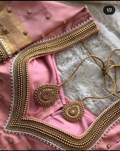 Bridal Design Blouse, Pendant Work Blouse Designs, Blouse Designs For Golden Blouse, Embroidery Thread Work Blouse Designs, Bridal Blouse Designs With Name, Emraiding Design Blouse, Gold Thread Work Blouse Designs, Pink Aari Work Bridal Blouse Designs, Tassels Blouse Designs