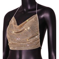 Nude rhinestone see through backless top. One size top which fits sizes XS,S,M,L. Summer Party Mesh Top With Built-in Bra, Trendy Backless Tops For Night Out, Chic Backless Tops For Club, Evening Backless Top With Built-in Bra, Trendy Backless Club Tops, Glamorous Fitted Tops With Built-in Bra, Backless Club Tops, Glamorous Backless Tank Top For Club, Glamorous Stretch Tops For Club