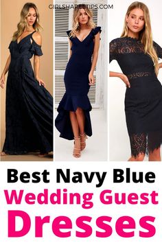 the best navy blue wedding guest dresses