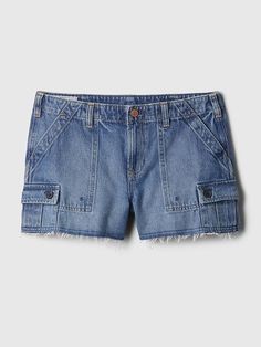 Low Rise Y2K Cargo Denim Shorts | Gap Relaxed Fit Mid-rise Shorts With Patch Pockets, Mid-rise Relaxed Fit Shorts With Patch Pockets, Spring Mid-rise Jean Shorts With Patch Pockets, High Rise Cotton Jean Shorts With Cargo Pockets, Cotton Utility Cargo Jeans Short Length, Utility Style Cotton Cargo Jeans Short Length, Utility Style Cotton Cargo Shorts, Utility Cargo Jeans In Cotton, Mid-rise Summer Shorts With Patch Pockets