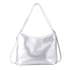 Indulge in charming sophistication with this large shoulder bag adorned with mini bows, adding a whimsical touch to any ensemble. Its spacious design ensures both practicality and elegance, making it a standout accessory for any occasion. Chic Silver Tote Hobo Bag, Chic Silver Hobo Tote Bag, Chic Shoulder Bag With Detachable Strap Backpack Style, Chic Shoulder Bag Backpack With Detachable Strap, Chic Silver Bucket Bag With Removable Pouch, Chic Silver Shoulder Bag, Chic Silver Bucket Bag For Travel, Chic Silver Satchel Shoulder Bag, Chic Silver Shoulder Bucket Bag