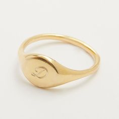 gorjana Jewelry | Bespoke Gold Signet Ring Everyday Jewelry Gold, Pinky Signet Ring, Rose Gold Moissanite Ring, Gorjana Jewelry, Zodiac Rings, Leaf Engagement Ring, Cheap Rings, Monogram Ring, Silver Signet Ring