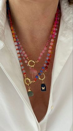 Rainbow Necklace, Funky Jewelry, A Necklace, Bijoux Diy, Jewelry Inspo, Cute Jewelry, Ibiza