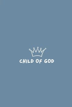 the child of god logo with a white crown on it's head, against a blue background