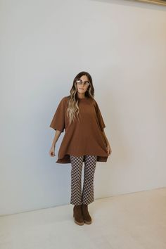 The OG Oversized T-Shirt Dress – The Foxy Kind Relaxed Shirttail Hem T-shirt For Fall, Relaxed T-shirt With Shirttail Hem For Fall, Relaxed Fall T-shirt With Shirttail Hem, Oversized Brown T-shirt For Fall, Casual Cotton Tunic For Fall, Oversized Fall T-shirt, Oversized Effortless T-shirt For Fall, Oversized Lagenlook Tunic For Loungewear, Oversized Casual Tunic For Fall