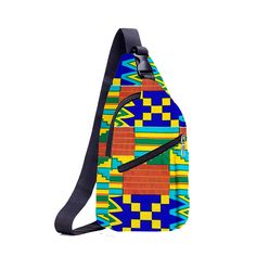 Our ANKARA unisex African print sling bag is a one strap sling bag made with 100% African print/ Ankara fabrics on the outer shell and polyester on the inner shell. This sling bag has one adjustable shoulder strap. It has enough storage space to store/pack all your essentials for the day. It is a multifunctional backpack/sling bag designed with 4 multifunctional compartments. 2 zip front pockets It can be used as a messenger bag/shoulder bag/crossbody backpack/casual daypack/sling bag/travel bag Blue Large Capacity Chest Bag For Outdoor Activities, Travel Chest Bag Backpack For Mobile, Travel Chest Bag Backpack For Mobile Phone, Travel Shoulder Chest Bag With Mobile Phone Pocket, Blue Chest Bag With Large Capacity For Travel, Blue Large Capacity Chest Bag For Travel, Multicolor Portable Standard Backpack, Chest Pouch Bag For Outdoor Activities, Casual Portable Chest Bag For Travel