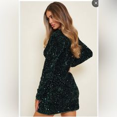 Size 4 Glamorous Long Sleeve Mini Dress For Fall, Glamorous Winter Date Night Dresses, Sequin Dress For Winter Date Night, Sequin Winter Dress For Date Night, Glamorous Knee-length Winter Dresses, Glamorous Mini Length Winter Dress, Mini Dress For Holiday Party, Winter Mini Dresses For Night Out, Winter Mini Length Long Sleeve Dress For Night Out