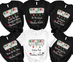 Most Likely To Christmas 2024 Shirts Personalized Family Friends Christmas Party Sweatshirts Funny Family Matching Christmas Pajama Shirts Please be aware that the pajama pants featured in our cover photo are for visual representation only. Our shop exclusively sells t-shirts, and pajama pants are NOT included in your purchase. We apologize for any confusion and appreciate your understanding! Express shipping available ONLY on White and Athletic Heather shirts.  ★Ready to Order? -Please check al Christmas Pajama Shirts, Friends Christmas Party, Family Matching Christmas, Matching Christmas Pajamas, Friends Christmas, Custom Made Shirts, Funny Family, Family Humor, Friend Christmas