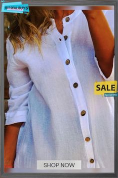 Crew Neck Long Sleeve Blouse White Top Women, Plain Blouse, Casual Tops For Women, Blouse White, Women Shirts Blouse, Tunic Blouse, Long Sleeve Tunic, Casual Blouse, Shop Blouses