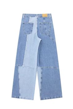 Goodnight Macaroon 'Josie' High-Waist Patchwork Denim Jeans High-Waist Patchwork Wide-Leg Measurements: XS – Waist 68cm, Length 109cm S – Waist 72cm, Length 110cm M – Waist 76cm, Length 111cm L – Waist 80cm, Length 112cm Machine cold and gentle cycle or hand wash cold Lay flat to dry / do not tumble dry Iron on a low heat setting If you are unsure or need assistance selecting the proper size or color, please contact our Customer Services team and they'll be more than happy to help. Trendy Medium Wash Bottoms With Contrast Stitching, High-waist Light Blue Denim Jeans, High Waist Light Blue Denim Jeans, Light Blue High Waist Denim Jeans, Blue Denim Patchwork Cargo Jeans, High Waist Jeans With Contrast Stitching For Spring, Blue Denim Cargo Jeans With Patchwork, Denim Blue Cargo Jeans With Patchwork, Light Blue Baggy High-waisted Jeans