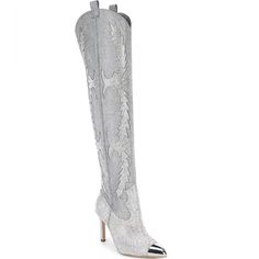 Questions? Leave A Comment Below! Western Dress Boots, Western Dress With Boots, Sparkly Boots, Denim And Diamonds, Wedding Boots, Western Dress, Gianni Bini Shoes, Dress Boots, Western Cowboy Boots