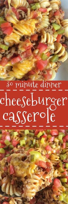 cheeseburger casserole is an easy and delicious dinner that's ready in under 30 minutes