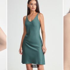 New With Tags And Never Been Worn. This V-Neck Satin Sleeveless Dress Is Super Lightweight And Comfortable And Can Be Dressed Up Or Down, Styled With Heels And A Blazer, Statement Jewelry, And A Belt. Us Size Small Fits Sizes 4 And 6. Feel Free To Reach Out With Any Offers Or Questions! :) Elegant Green V-neck Camisole, Green V-neck Slip Dress For Daywear, Casual V-neck Slip Dress For Night Out, Casual Green Camisole Dress, Elegant Green V-neck Slip Dress, Elegant Green Sleeveless Slip Dress, Chic Green Sleeveless V-neck Dress, Green Sleeveless V-neck Dress, Elegant V-neck Camisole For Date Night