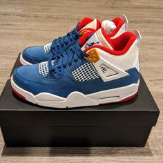 Brand New In Hand. Sporty Blue Air Jordan 4 Breathable, Casual Blue Air Jordan 4 With Air Max Cushioning, Blue Low-top Air Jordan 4 Breathable, Blue Low-top Breathable Air Jordan 4, Sporty Air Jordan 4 White Sole Breathable, Blue Breathable Air Jordan 4 For Streetwear, Sporty Air Jordan 4 Low-top With White Sole, Blue Breathable Low-top Air Jordan 4, Sporty Air Jordan 4 With Breathable White Sole