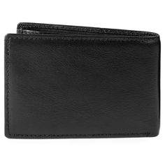 * Slim and simple wallet
 * Genuine leather construction
 * Complimentary gift box Black Trifold Wallet With Card Slots For Formal Use, Black Rectangular Trifold Wallet For Formal Occasions, Formal Black Trifold Wallet With Interior Card Slots, Black Leather Trifold Wallet With Id Window, Classic Black Trifold Wallet With Card Slots, Formal Black Trifold Wallet With Id Window, Classic Black Trifold Card Holder, Classic Black Trifold Rectangular Wallet, Formal Trifold Wallet With Id Window