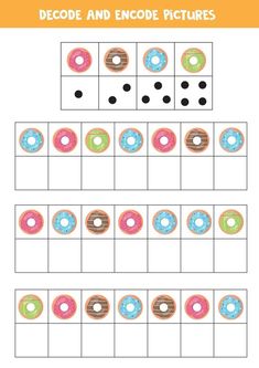 a printable worksheet with doughnuts and numbers to make it look like they