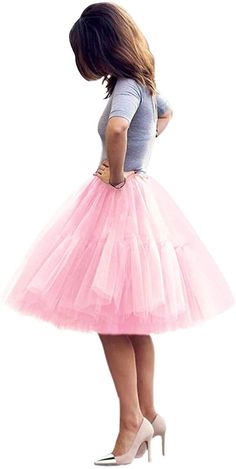 PRICES MAY VARY. Midi Knee Length Skirt for Bridal Wedding Tutu Skirt,pleated tulle dance skirt,1950’s style dress rockbility petticoat underskirt Dense skirt:5 layers in total,4 layers tulle and 1 layer lining.Made of smooth and comfortable fabric,eco-friendly.Looks puffy.Not see-through Size Small-Large= 23.6inch -31.4inch (60cm-80cm); Size XL-XXL=31.4inch-39.3inch(80cm-100cm). The length of the skirt is 23.6inch(60cm).Please double check the size before you place the order.The satin ribbon wi Tutu En Tulle, Womens Tulle Skirt, Black Quinceanera Dresses, Tule Rok, Gonna In Tulle, Mid Skirt, Tulle Midi Skirt, Layered Tulle Skirt, Princess Skirt