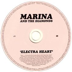 the label for marina and the diamonds'electric heart album, which is on a white disc