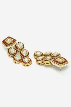 Product Features: Color: Red, Gold, Cream, Maroon, White Material: Alloy Metal Design: Kundan, Pearls, Natural Stones Dimensions: Length of Earring= 6.6 CM; Width of Earring =3.1 CM; Length of Necklace =67 CM; Width of Necklace = 4.2 CM; Adjustable - Yes Occasion: Festivewear, Partywear Product Type: Necklace And Earring Set Disclaimer: There will be slight difference in digital to actual image Red Hand Set Chandbali Jhumkas, Red Chandbali Hand Set Jhumkas, Red Chandbali Jhumkas With Hand Set, Red Hand Set Temple Jewelry Earrings, Red Temple Jewelry Earrings With Hand Set Details, Red Earrings For Formal Festive Occasions, Red Formal Earrings For Festive Occasions, Red Festive Earrings For Formal Occasions, Red Stone Work Sets For Diwali