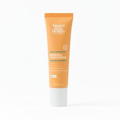 A weightless, 100% mineral sunscreen that provides comfortable UVA and UVB protection while also shielding skin from blue light and environmental stressors. Ideal for all skin types | Thrive Daily Defender Mineral Sunscreen Broad Spectrum SPF 50 | Bigger than Beauty Skincare | 100% Vegan Makeup | Best Cruelty-Free Cosmetics Cruelty Free Cosmetics, Vegan Makeup, Mineral Sunscreen, Broad Spectrum Sunscreen, Beauty Skincare, Even Skin Tone, Spf 50, All Skin Types, Skin Tone