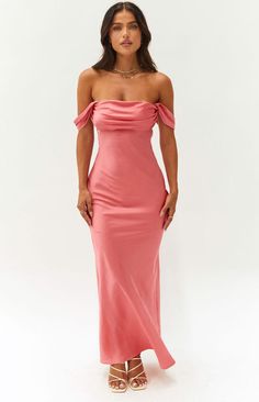 Ella Pink Off Shoulder Formal Dress – Beginning Boutique US Off Shoulder Formal Dress, Off The Shoulder Formal Dress, Pleated Party Dress, Vestidos Color Rosa, Backless Evening Dress, Backless Bodycon Dresses, Women's Evening Dresses, Maxi Dress Formal, Maxi Dress Evening