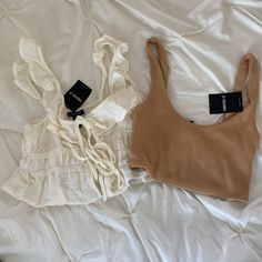 Never Worn. Runs Small. White Is Size Small. Tan Is Size Medium. Beige Tank Top For Beach Season, Trendy Beige Tank Top For Day Out, Trendy Beige Tank Top For Casual Wear, Forever 21 Casual Beige Tops, Casual Beige Forever 21 Top, Trendy Beige Top For Vacation, Trendy Beige Tops For Vacation, Trendy Beige Forever 21 Top, Beige Crop Top For Day Out