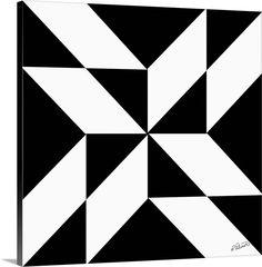 an abstract black and white pattern with diagonals in the center, on a white background